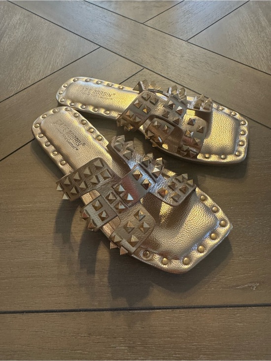 Cape Robbin Shoes - Cape Robbin Metallic Gold Stud Slide Sandals